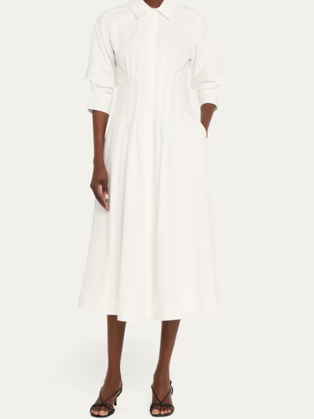 Jonathan Simkhai White Midi Shirt Dress with slight open back detail